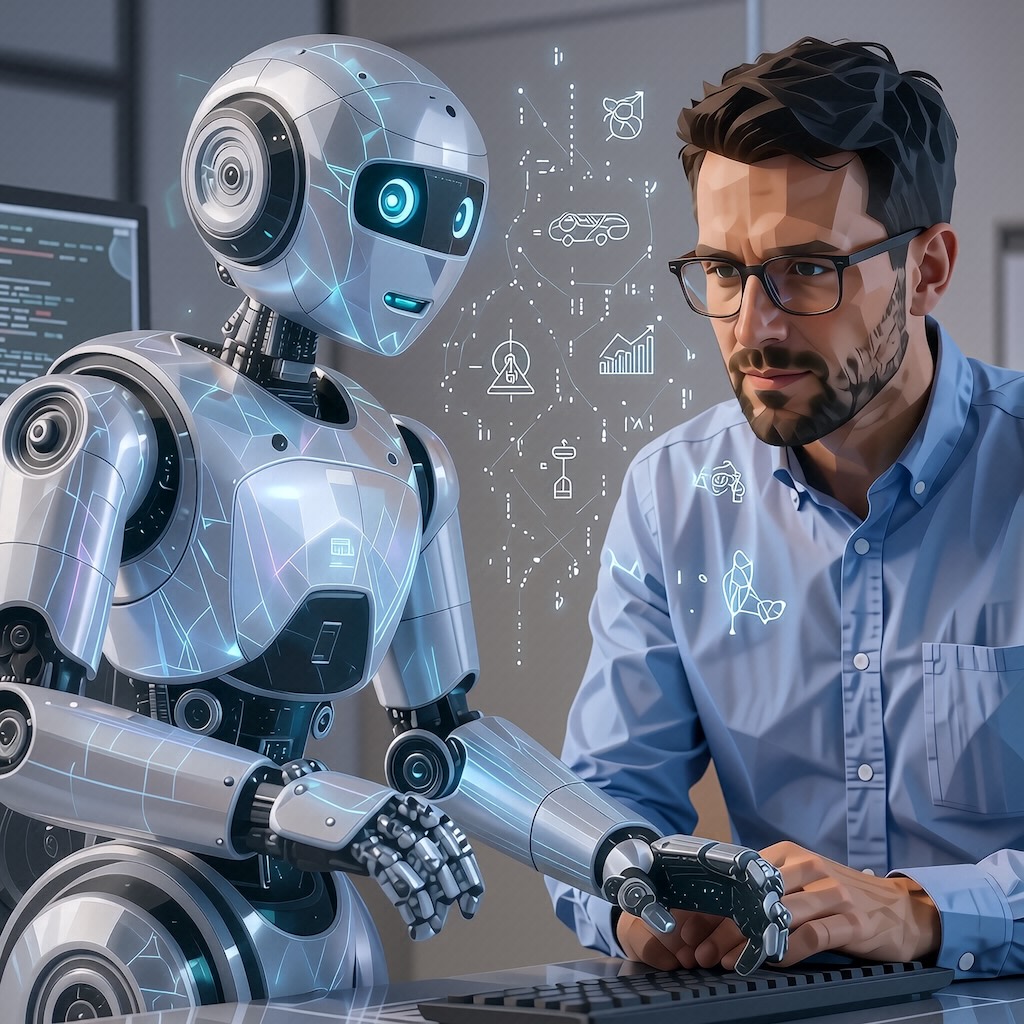 An engineer and an AI agent collaborating on software development